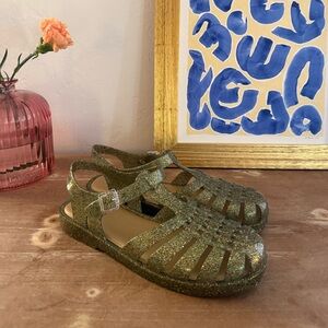Melissa Fisherman Jelly Sandals Green Glitter Women’s 9